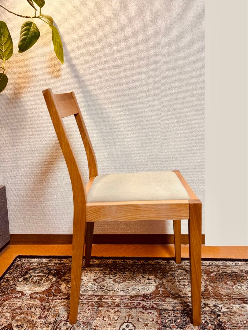 ☘️送料込⭐️美品⭐️廃盤希少⭐️オーク材チェア⭐️綿平織⭐️ベージュ⭐️無印良品