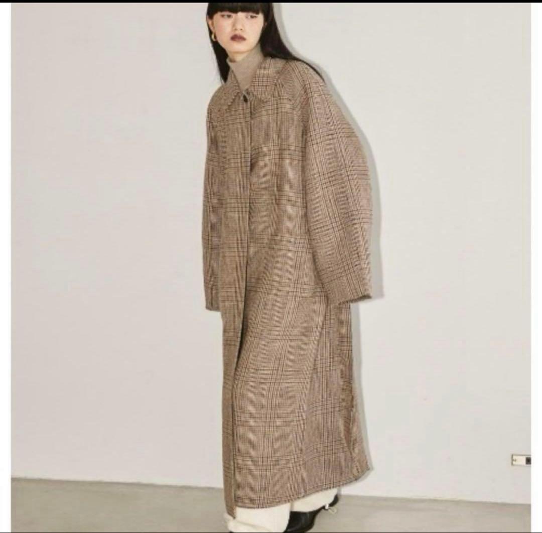 todayfulステンカラーチェックコート 38