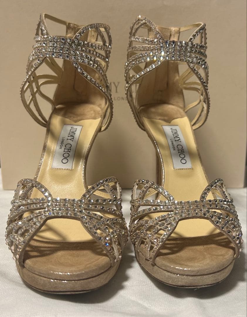 かお　定価15万超 ジミーチュウ ビジュー ストラップサンダル