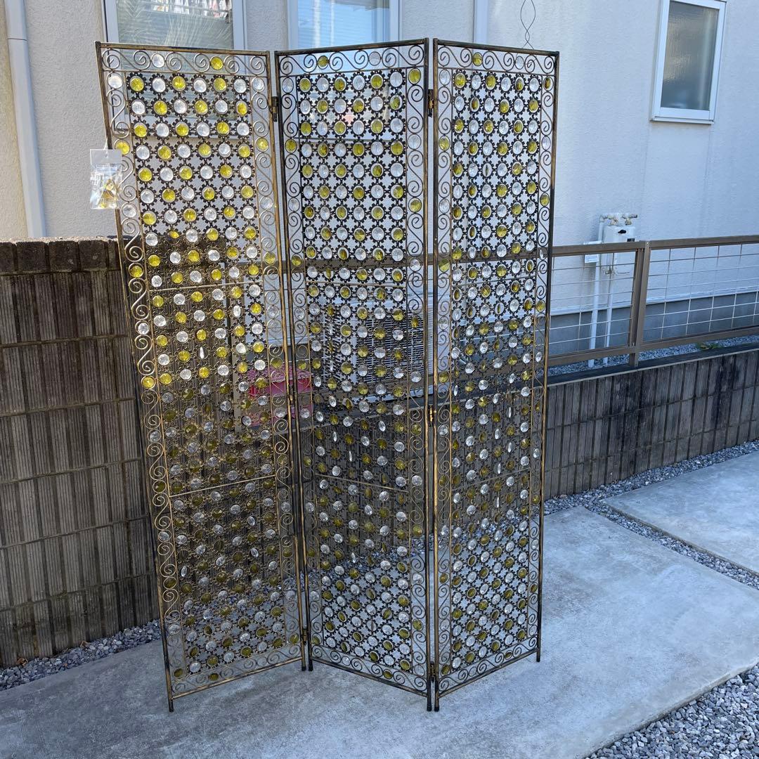 入手困難★アンティーク調アイアン★ビーズ パーテーション H170×W145cm