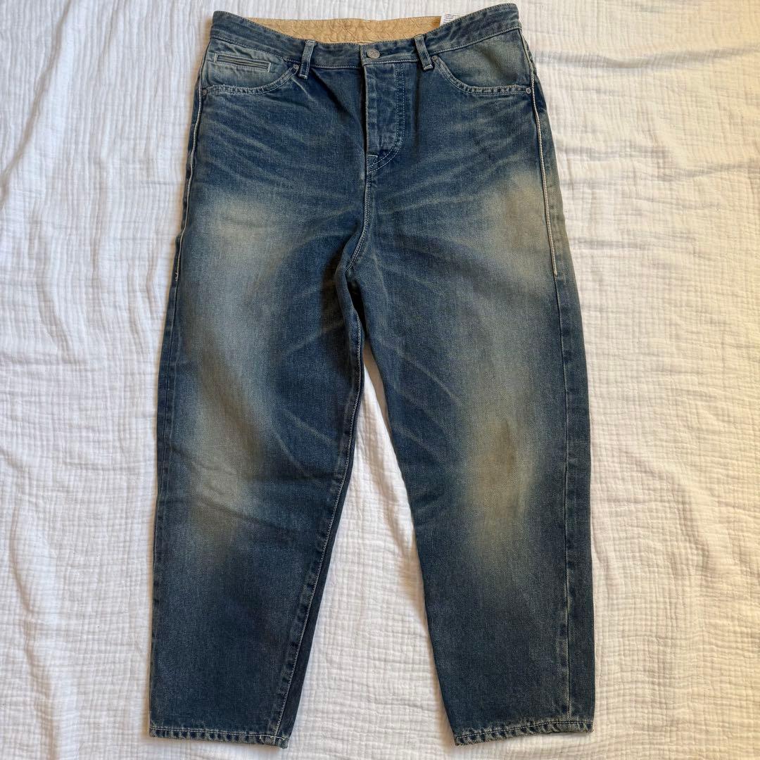 美品☆ミナペルホネンalwaysデニム ワイドパンツブルー 40