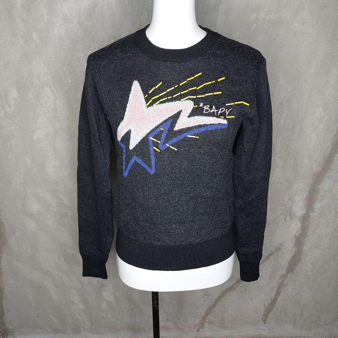 美品 BAPY BY A A BATHING APE 星型グラフィ 長袖ニット