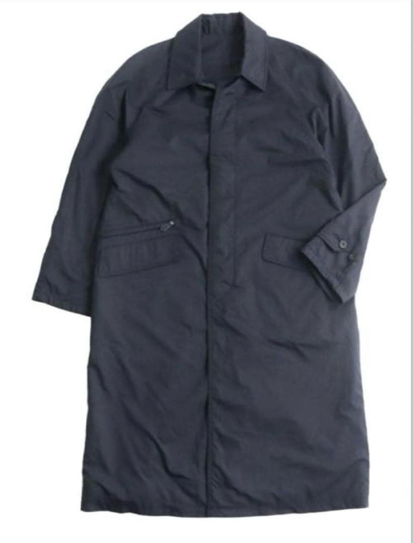 HERMESネイビー バルマカーンコート　ステンカラーメンズ（レディース着用可）