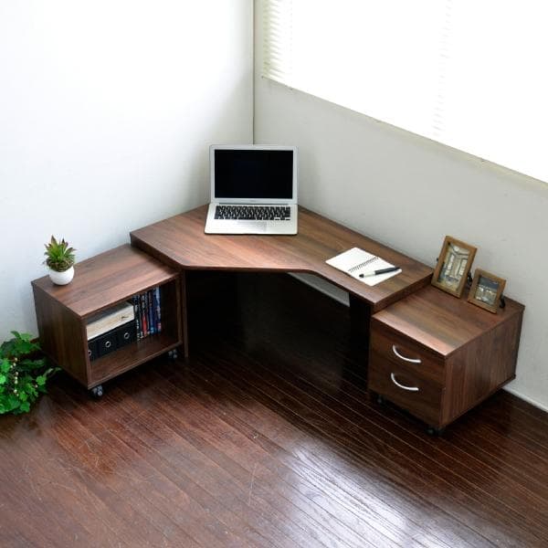 【新品・送料無料】ローデスク3点セット 85cm幅 デスク+ラック+チェスト