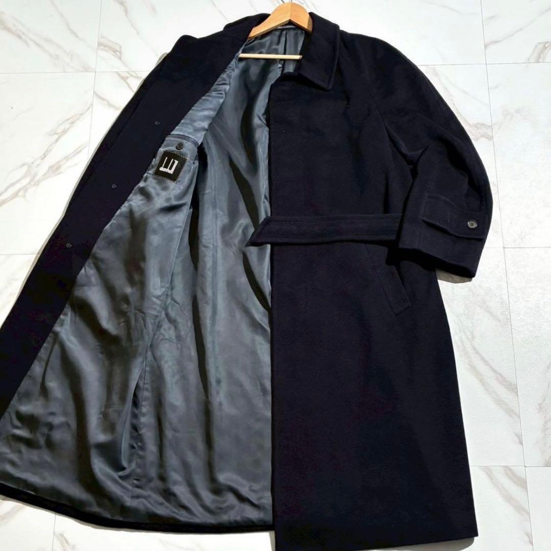 Dunhill ステンカラーコート ネイビー マキシ丈　L〜XLサイズ