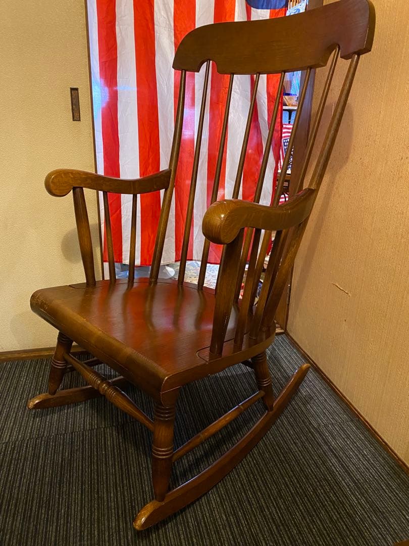 ヴィンテージ レトロ　ロッキングチェア　キツツキマーク　飛騨　アンティーク