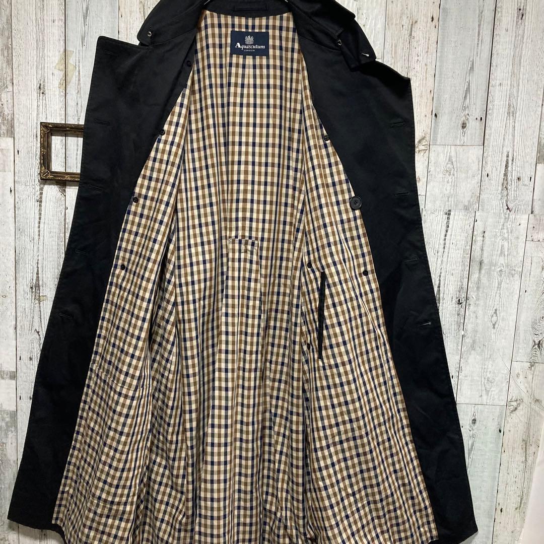 Aquascutum アクアスキュータム ダブル　トレンチコート 42 ブラック
