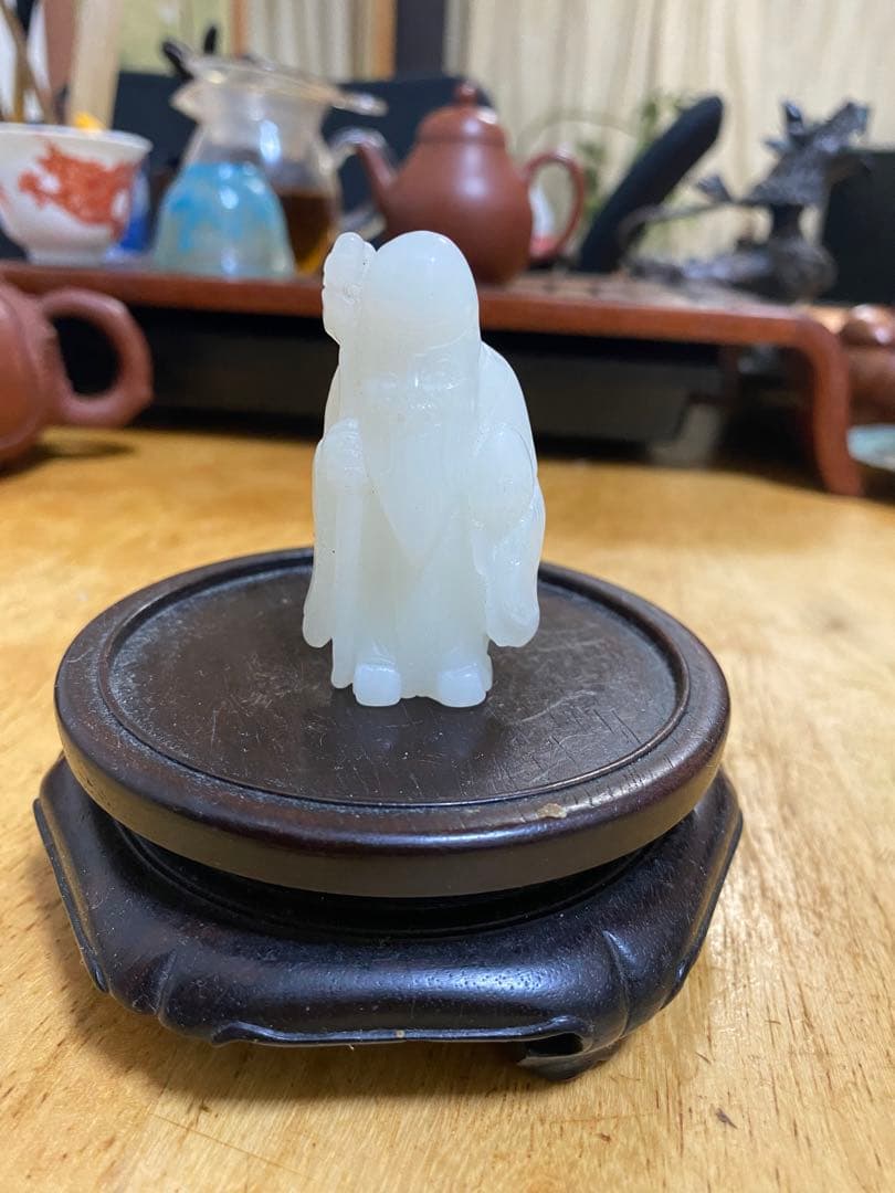 和田白玉 寿老人 唐物 清朝 羊脂玉