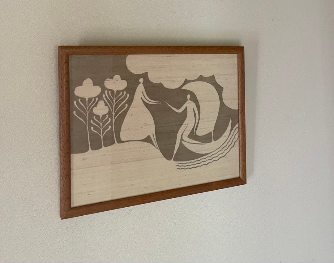 望月通陽　型染め　正絹紬