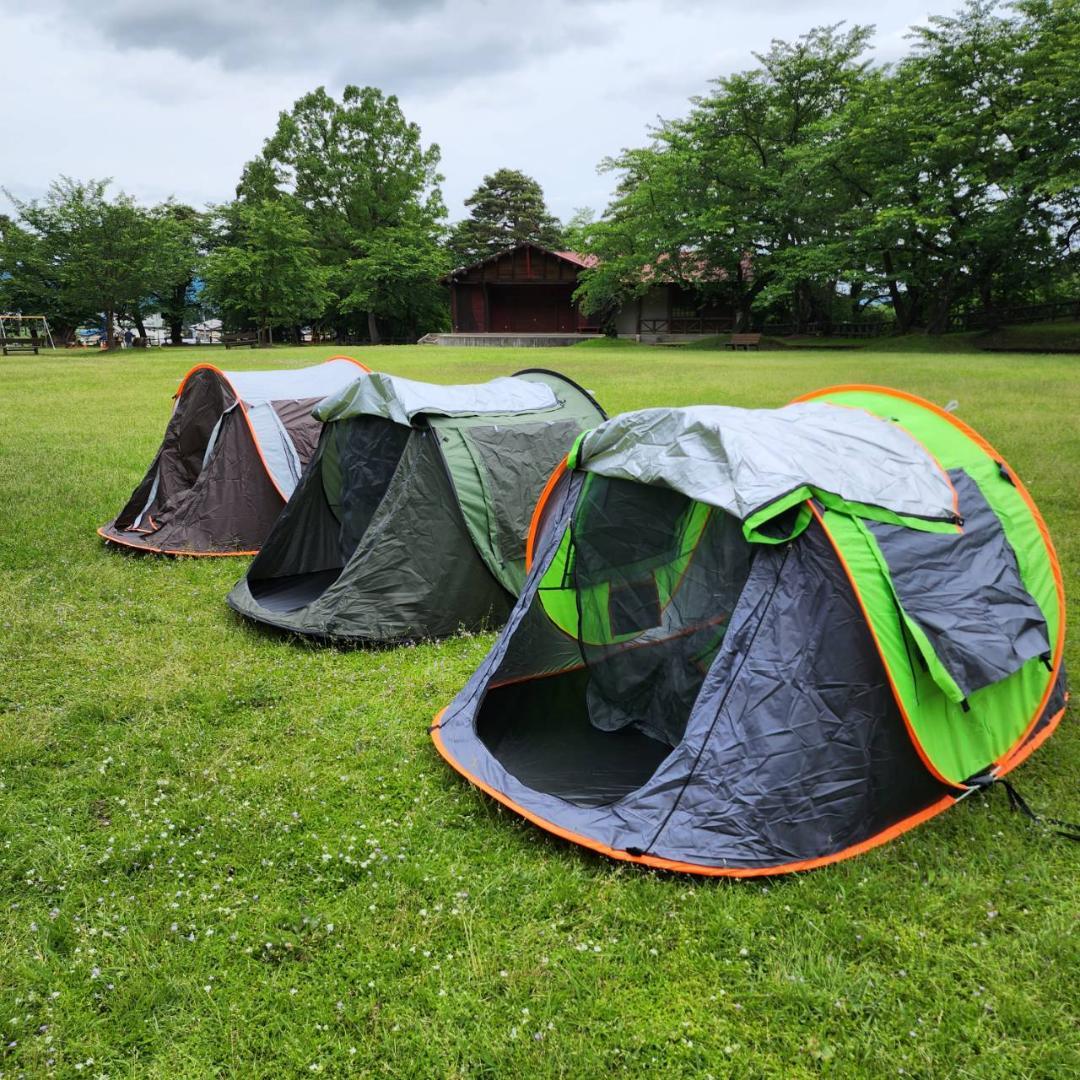 ポップアップテント　アウトドア　キャンプ ソロキャン　BBQ　オレンジ&グレー