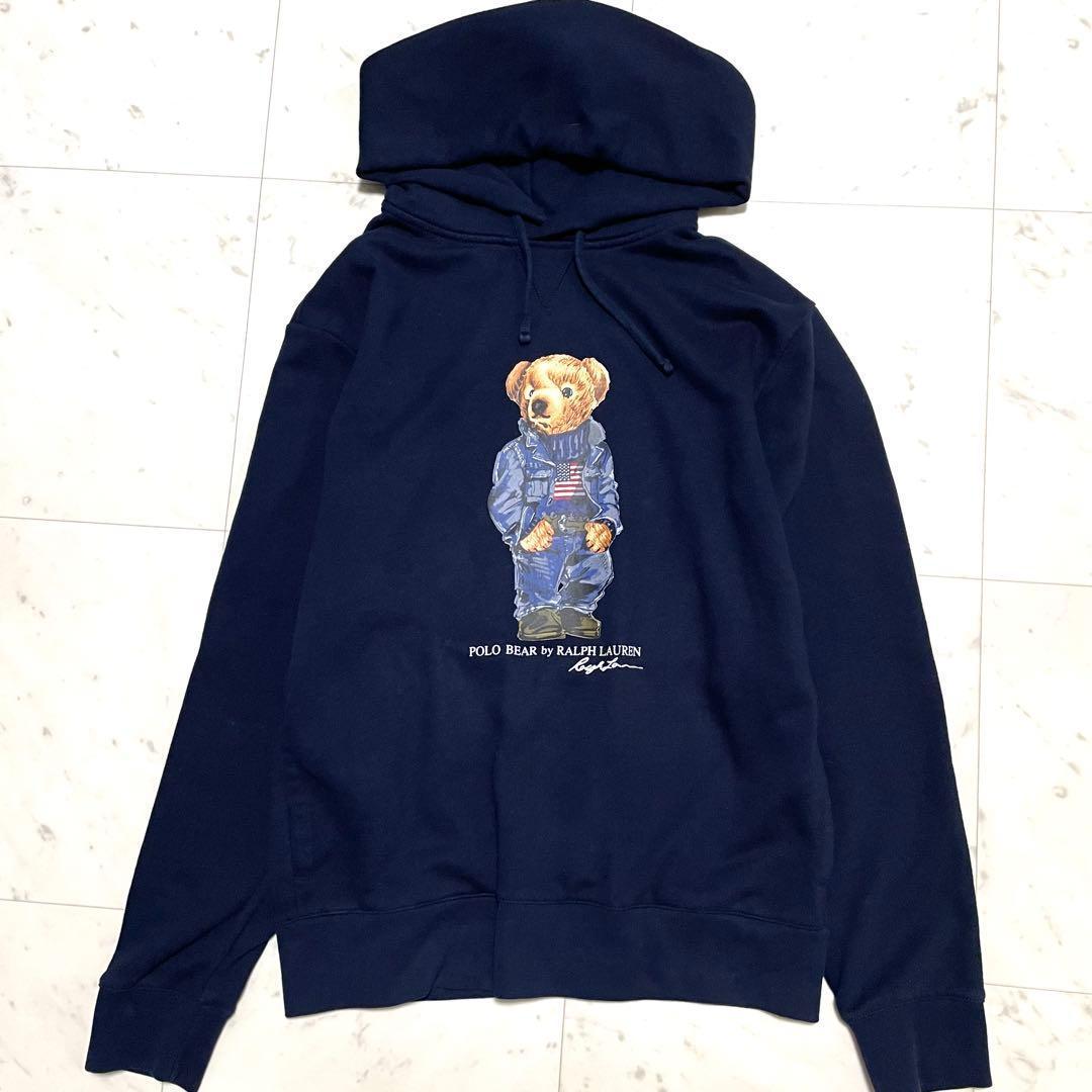 美品✨ポロベア ポロラルフローレン スウェットパーカー ネイビー サイズM