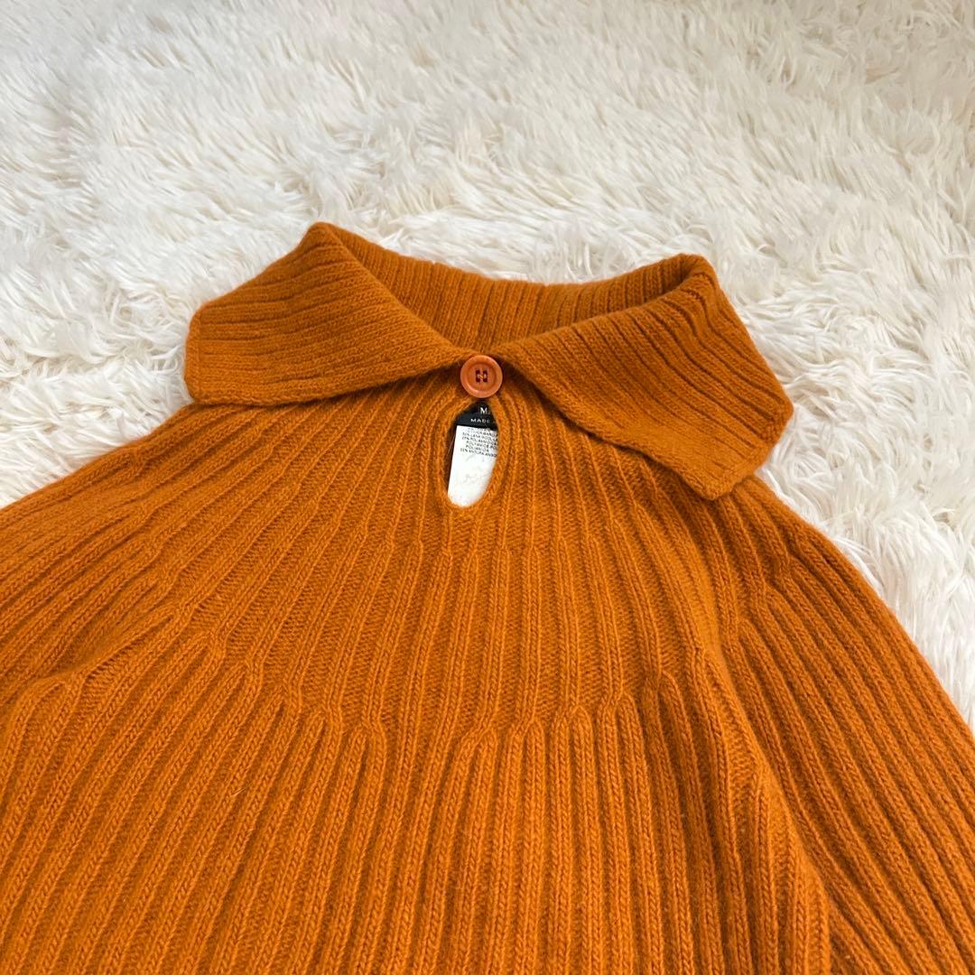 マックスマーラ　ニット　リブ　キャメル　長袖タートルネック　イタリア製　Sサイズ