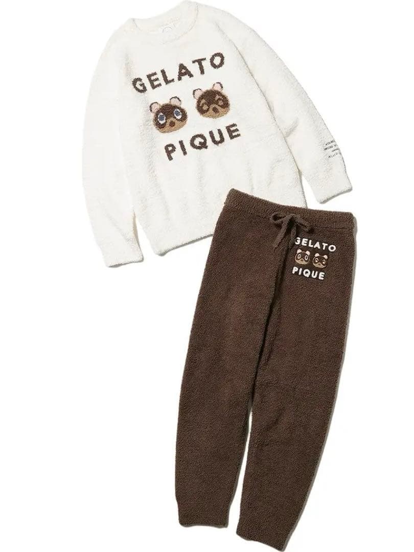 あつ森 つぶまめジャガードプルオーバー&ロングパンツSET