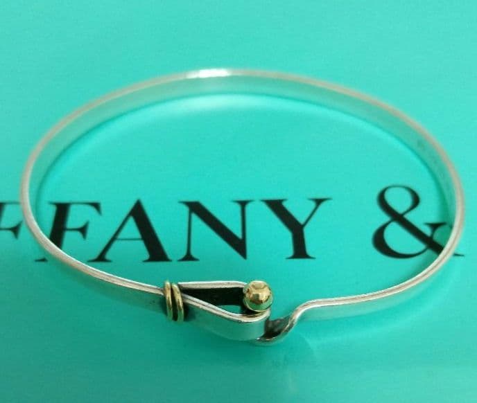 美品TIFFANY ティファニー フック＆アイ バングル コンビ 925×750