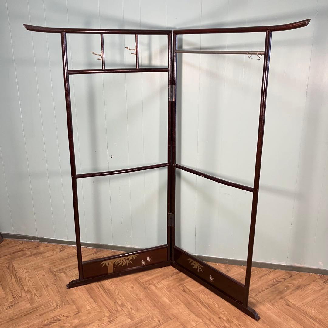 【昭和レトロ】衣桁　衣紋掛け　着物掛け　スズメ模様