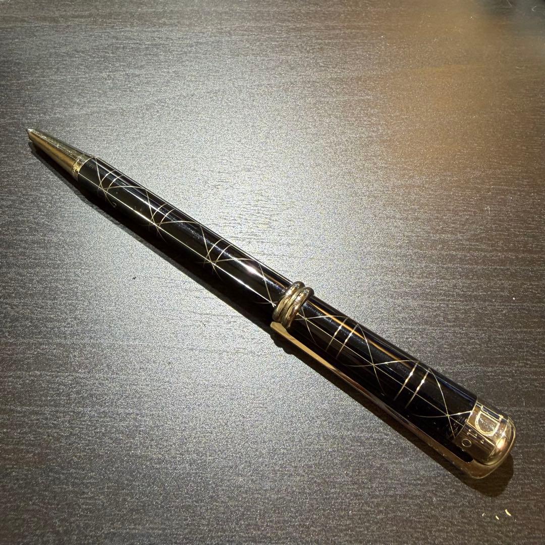 DIOR ディオール 黒色 スライド式 ボールペン 金色ライン