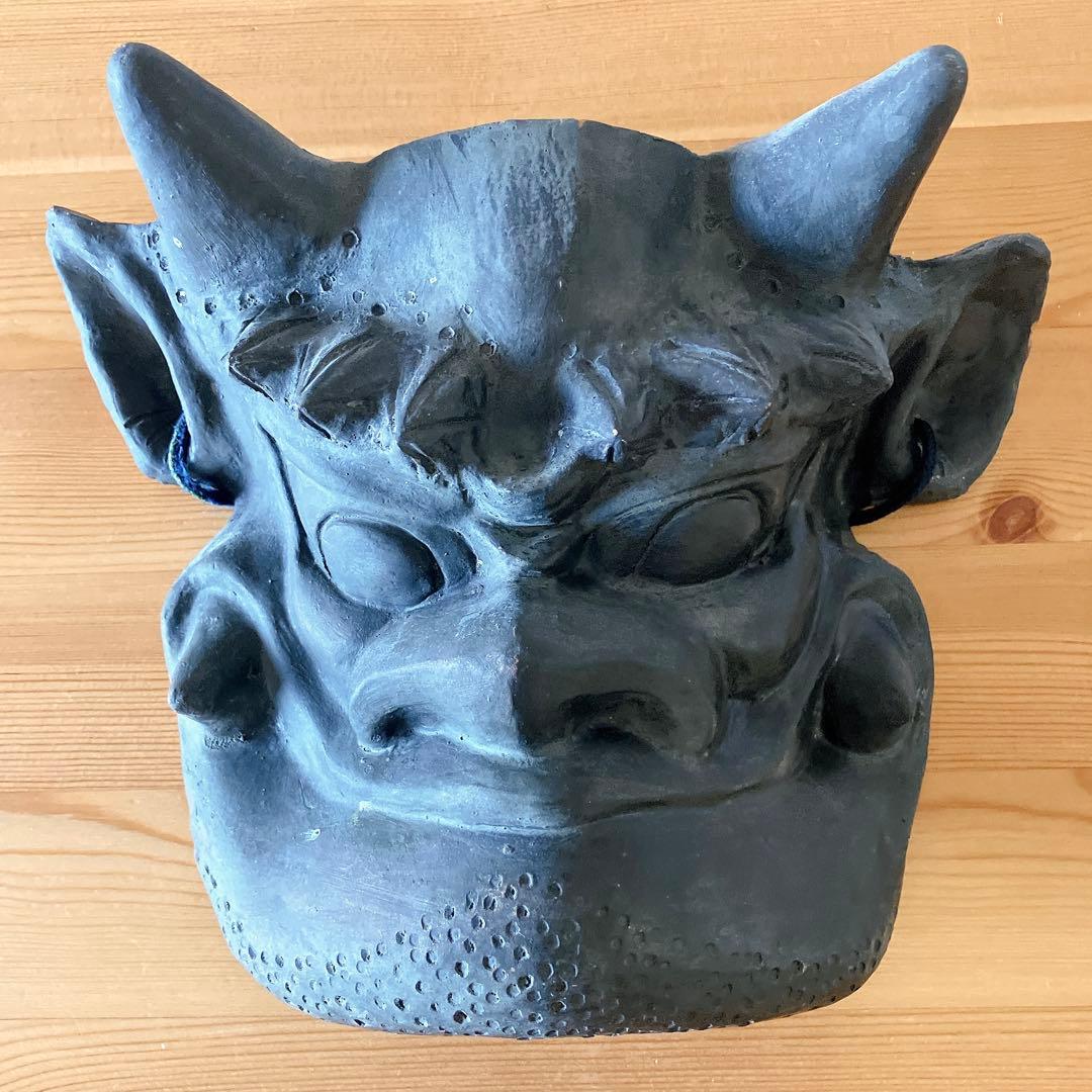 貴重　鬼の面　陶器製　壁掛け　置き物　鬼瓦　魔除け　厄除け　縁起物　飾り