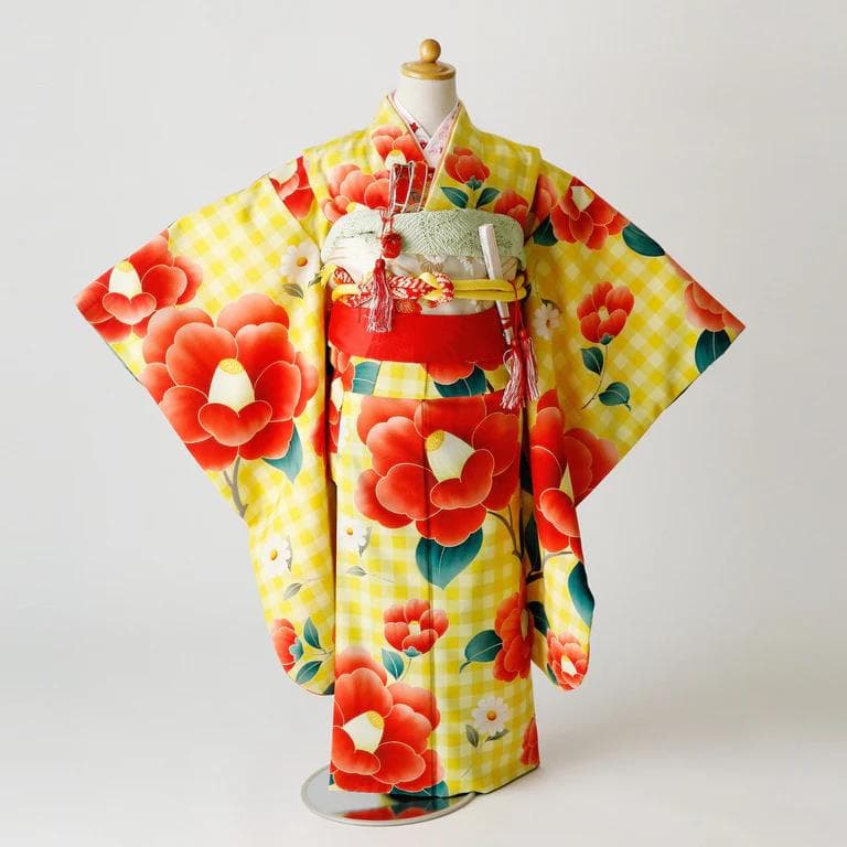 7歳 女の子 着物 七五三　四つ身 7-066