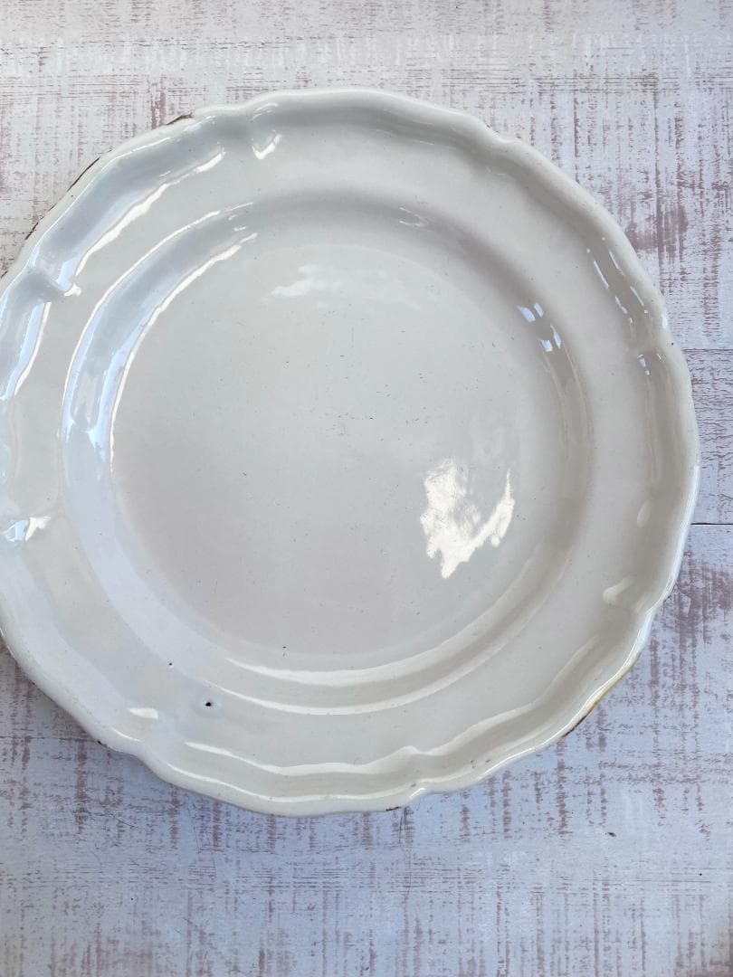 【美品】フランス アンティーク 19世紀 ムスティエ 花リム 24cm プレート