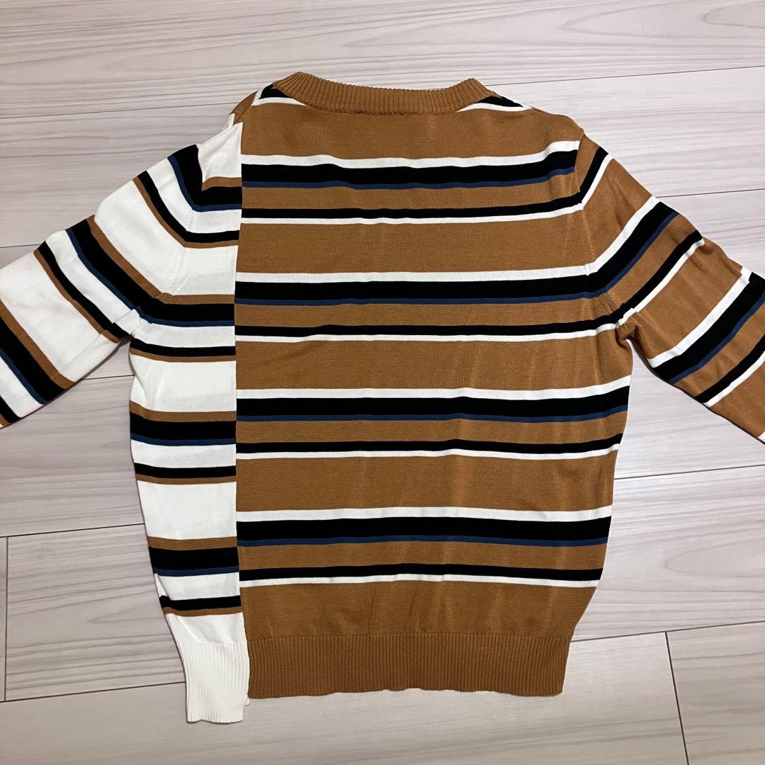 メゾンキツネ　MAISON KITSUNE アシンメトリー　ボーダーニット