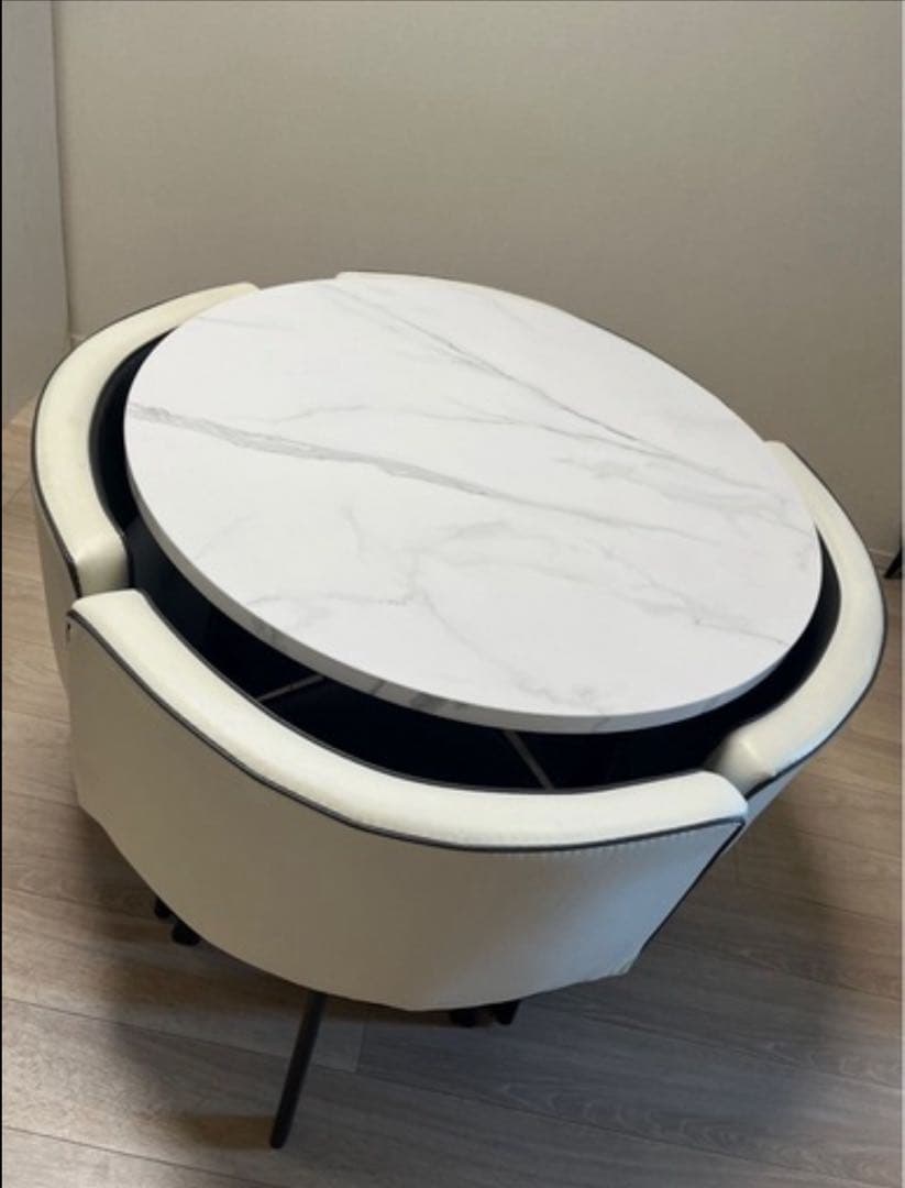 大理石調　テーブル　チェア４脚 セット