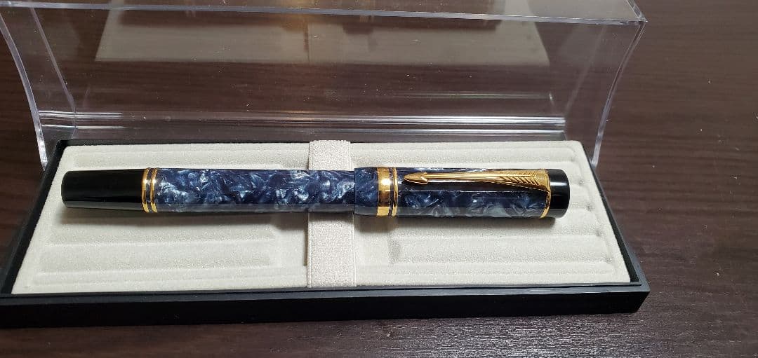 ローラーボール パーカー デュオフォールド マーブルブルー