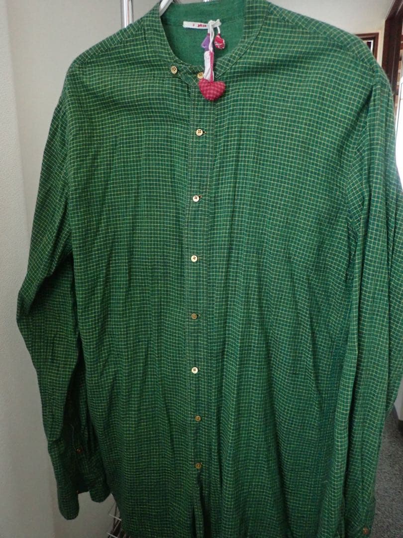 【pero】グリーンチェックシャツ