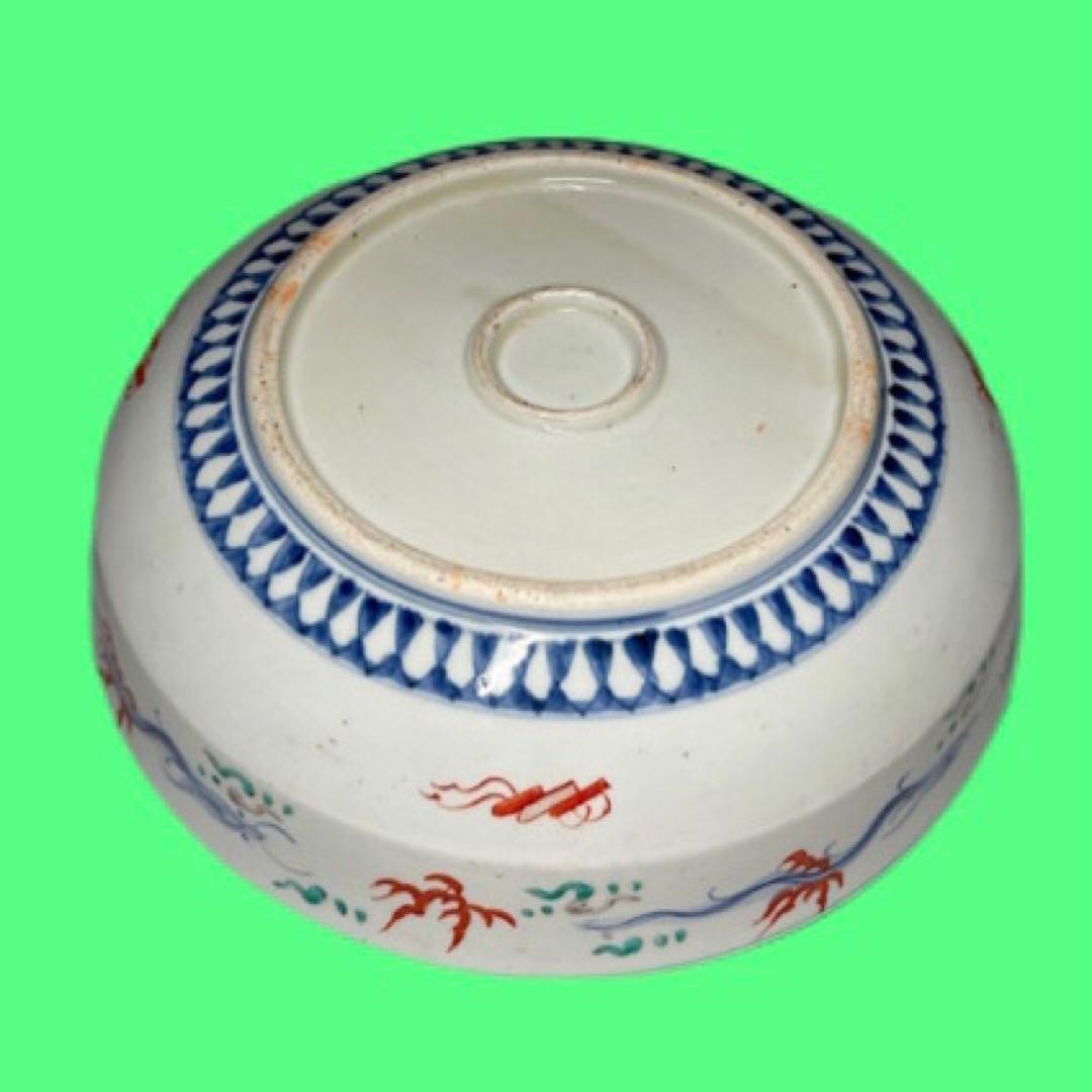 古伊万里焼 雲龍文 大鉢27cm 経年傷有 豪華染付　江戸時代