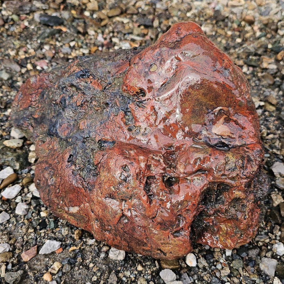 赤幸太郎石 9.4kg　北海道産　紅　銘石　原石　自然石　庭石　盆石水石　観賞石