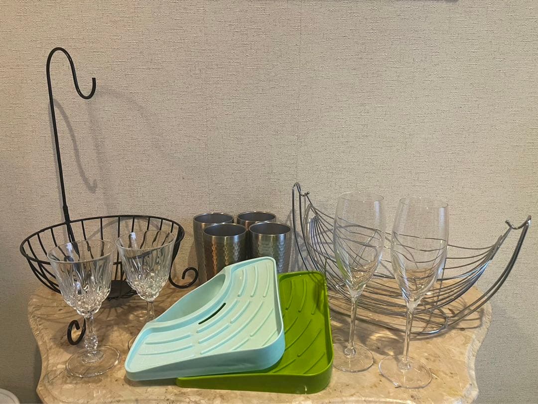 【6〜10個セット】ドンペリ、グラス、フルーツバスケット、シンク三角コーナー収納