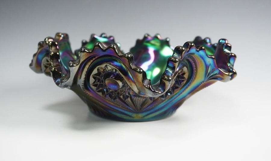 Carnival Glass カーニバルガラス ボール オーロラ パープル