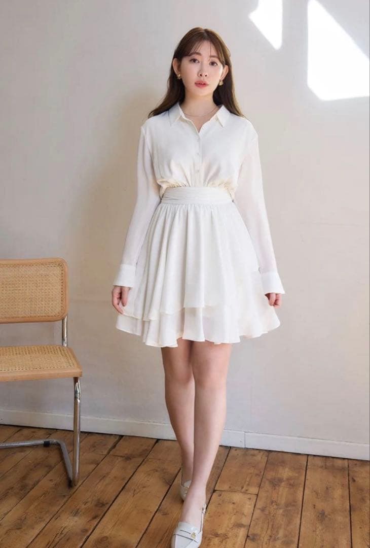 ワンピース Her lip to Murcia Chiffon Shirt Dress M