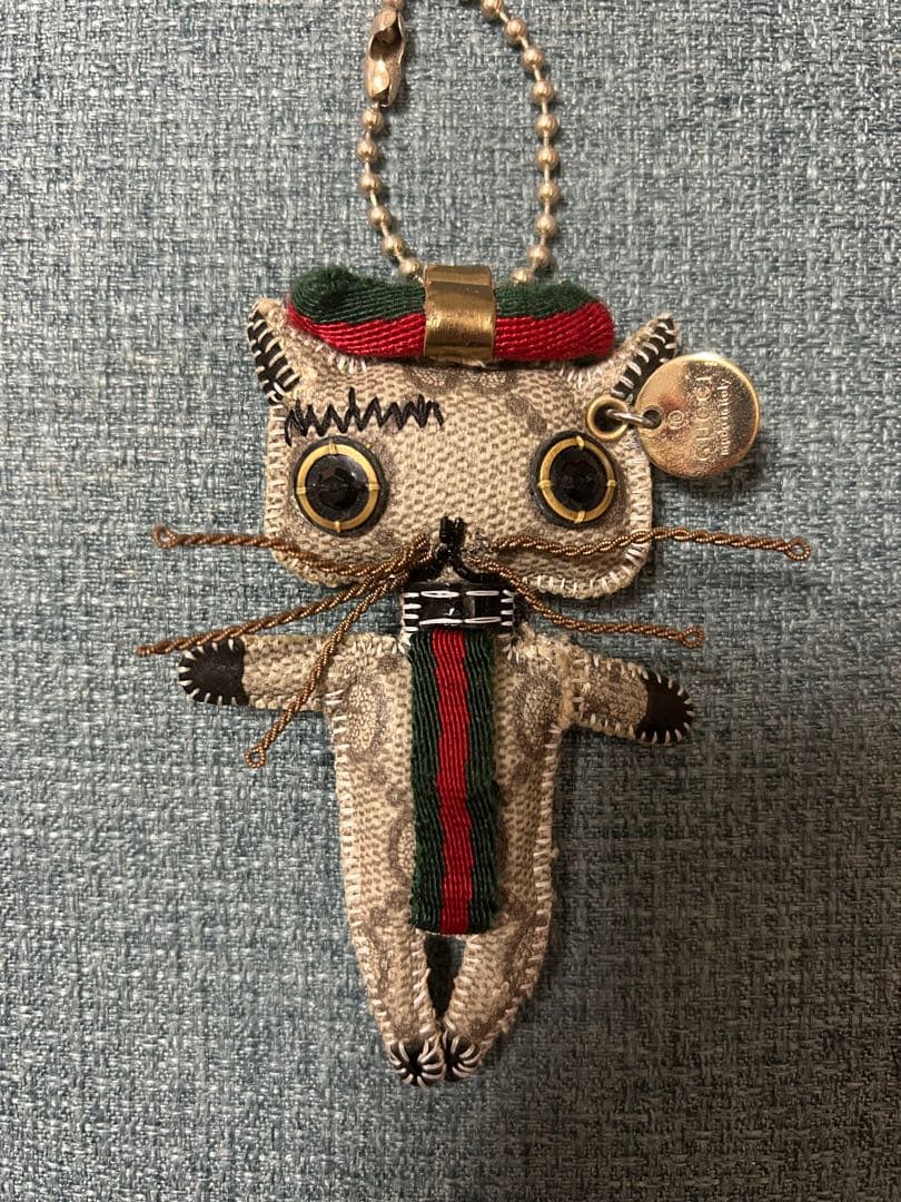 未使用 GUCCI グッチ クリスティーナ キーホルダー リング 猫 グッチョリ