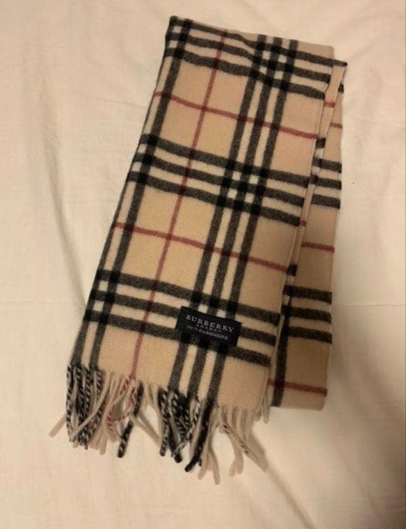 バーバリー マフラー チェック　カシミア