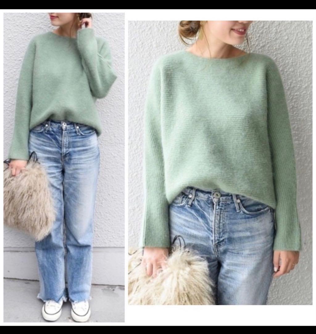 美品 シップス ハミルトン　アンゴラボートネックプルオーバー ふわふわ