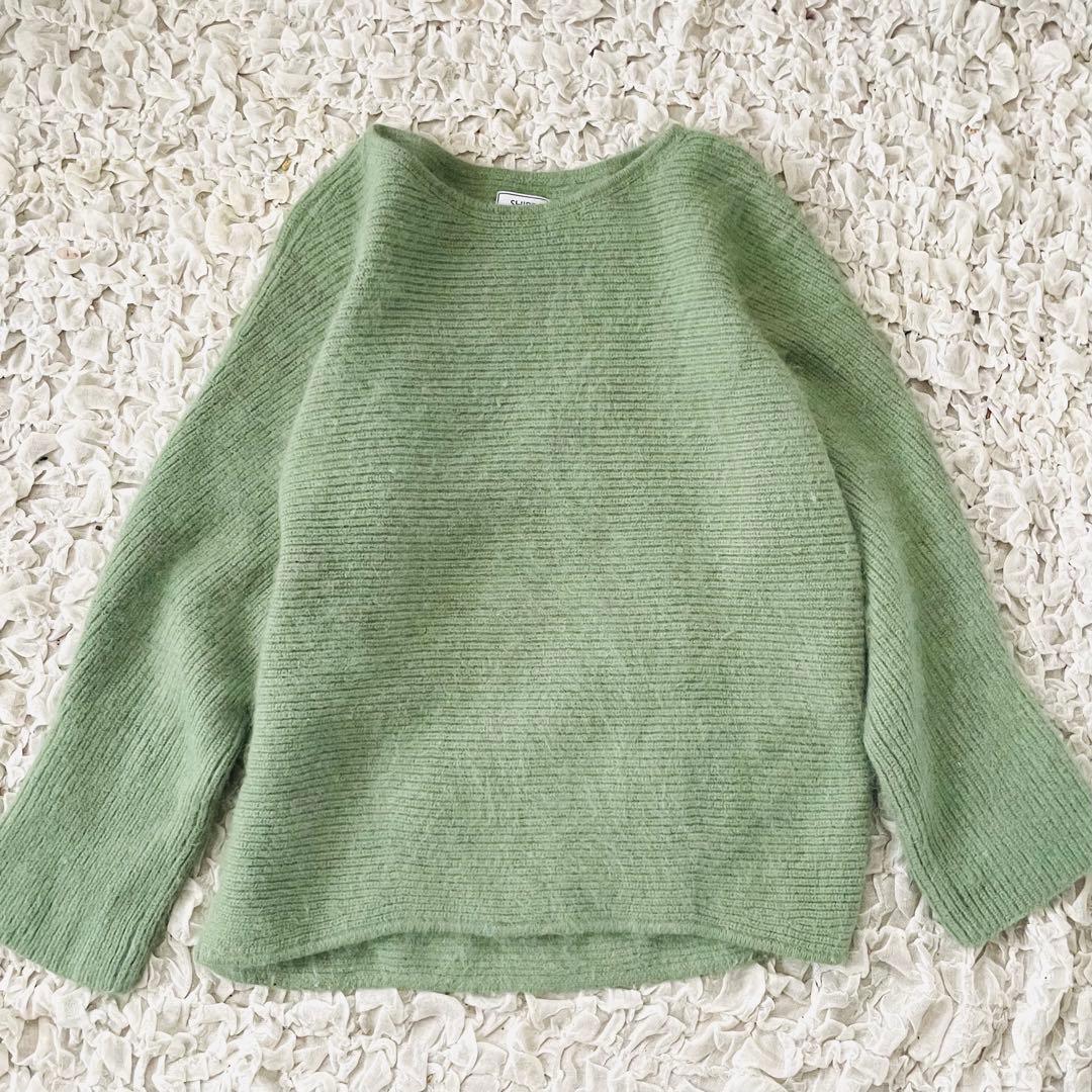 美品 シップス ハミルトン　アンゴラボートネックプルオーバー ふわふわ