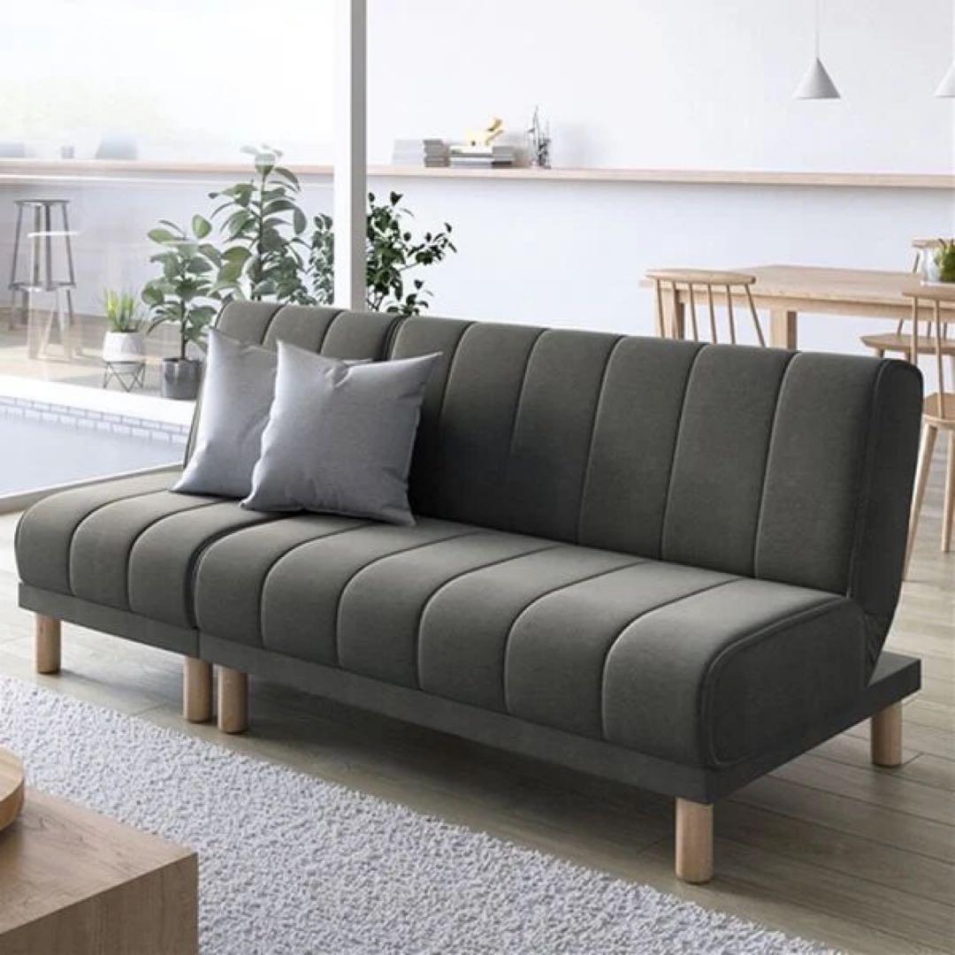 ソファベッド　リクライニング　３人掛けソファ　ローソファ　カウチソファ