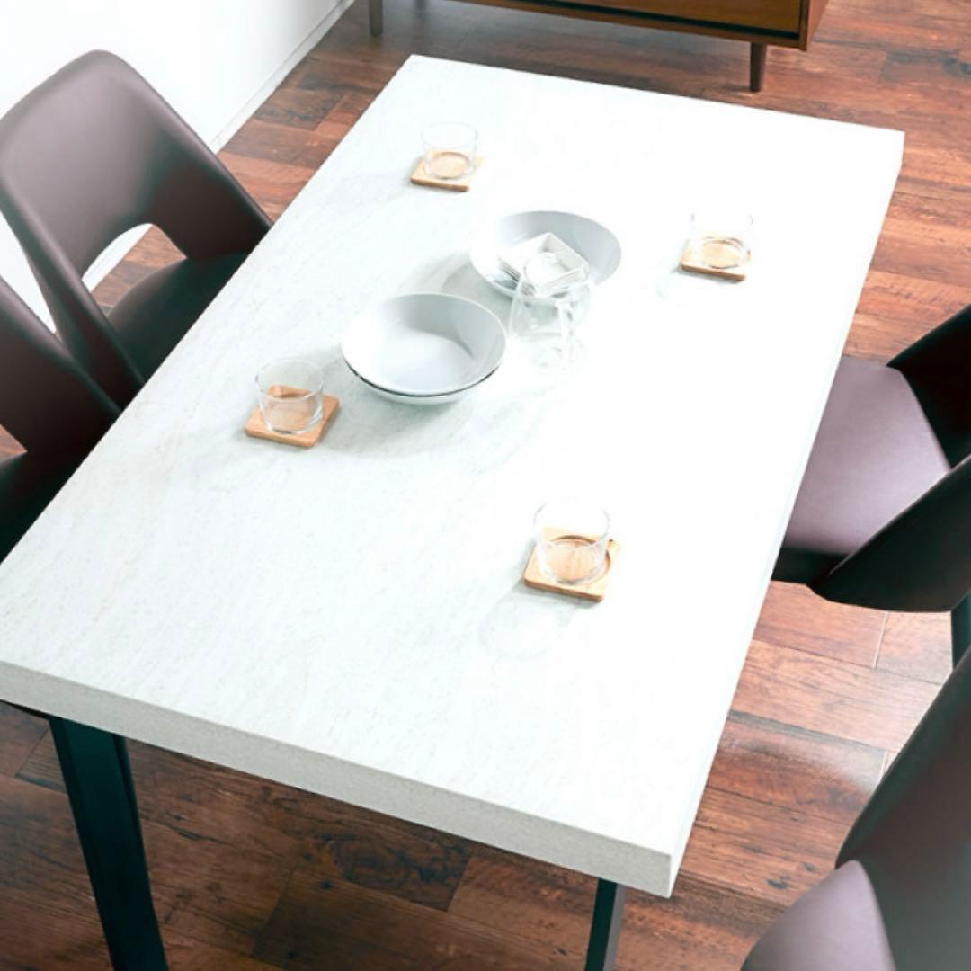 ダイニングテーブル テーブル 単品 140cm アイアンレッグ 鉄脚 ホワイト