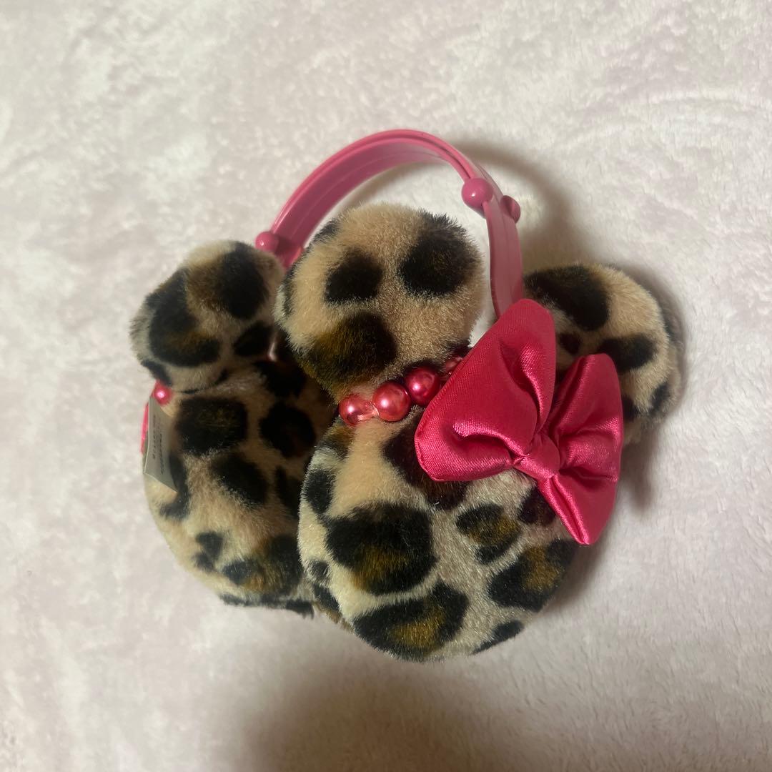 .*様 ミニー　耳当て　豹柄　ディズニー