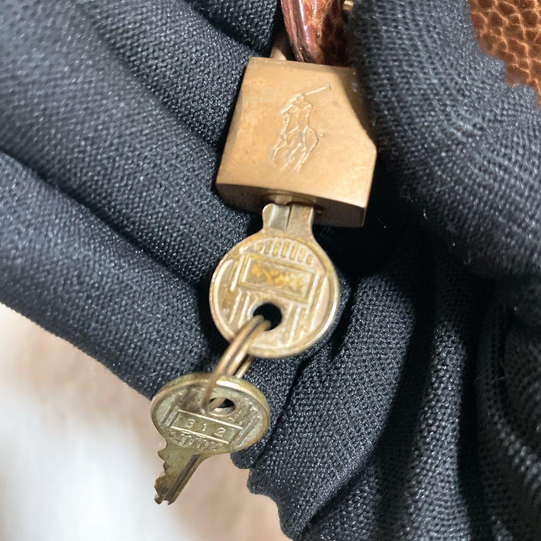 RALPH LAUREN ラルフローレン ボストンバッグ ブラウン シボ革