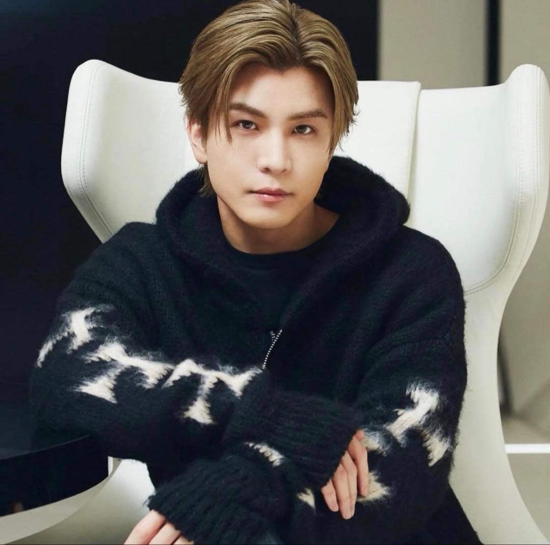 【岩田剛典着用】ASKYURSELF ニット ジップ フーディ