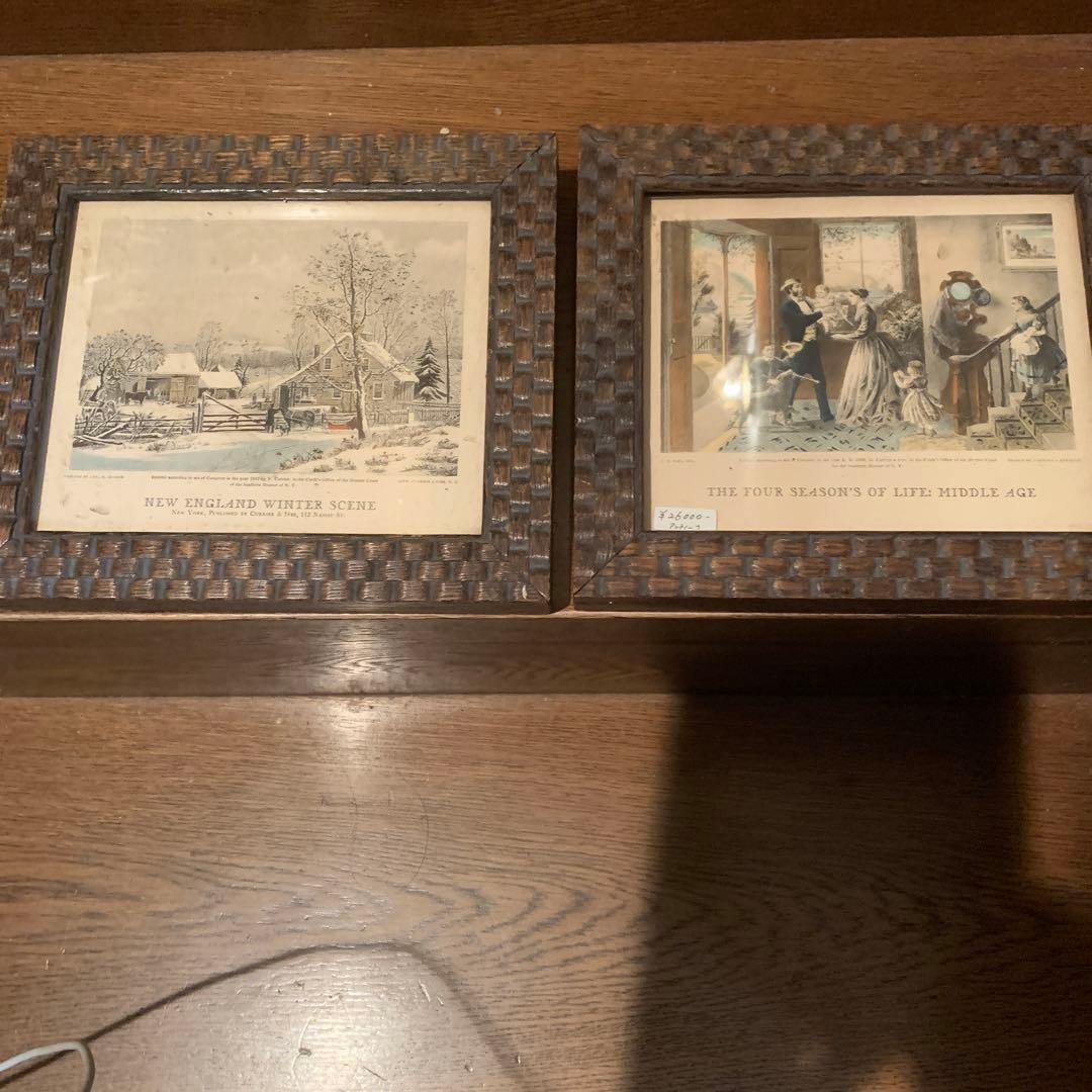 アンティーク　２枚セット　古いフォトフレーム