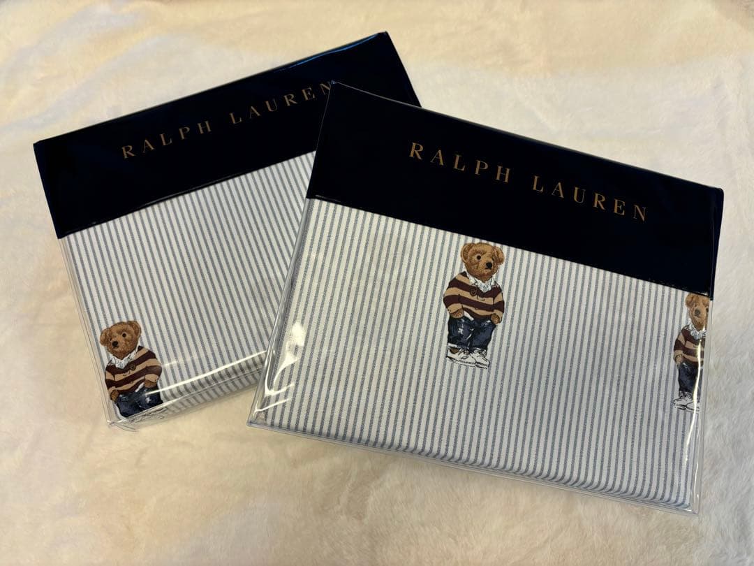 お値下げ【希少】2個セット！ラルフローレンホーム　ベア　ボックスシーツ　シングル