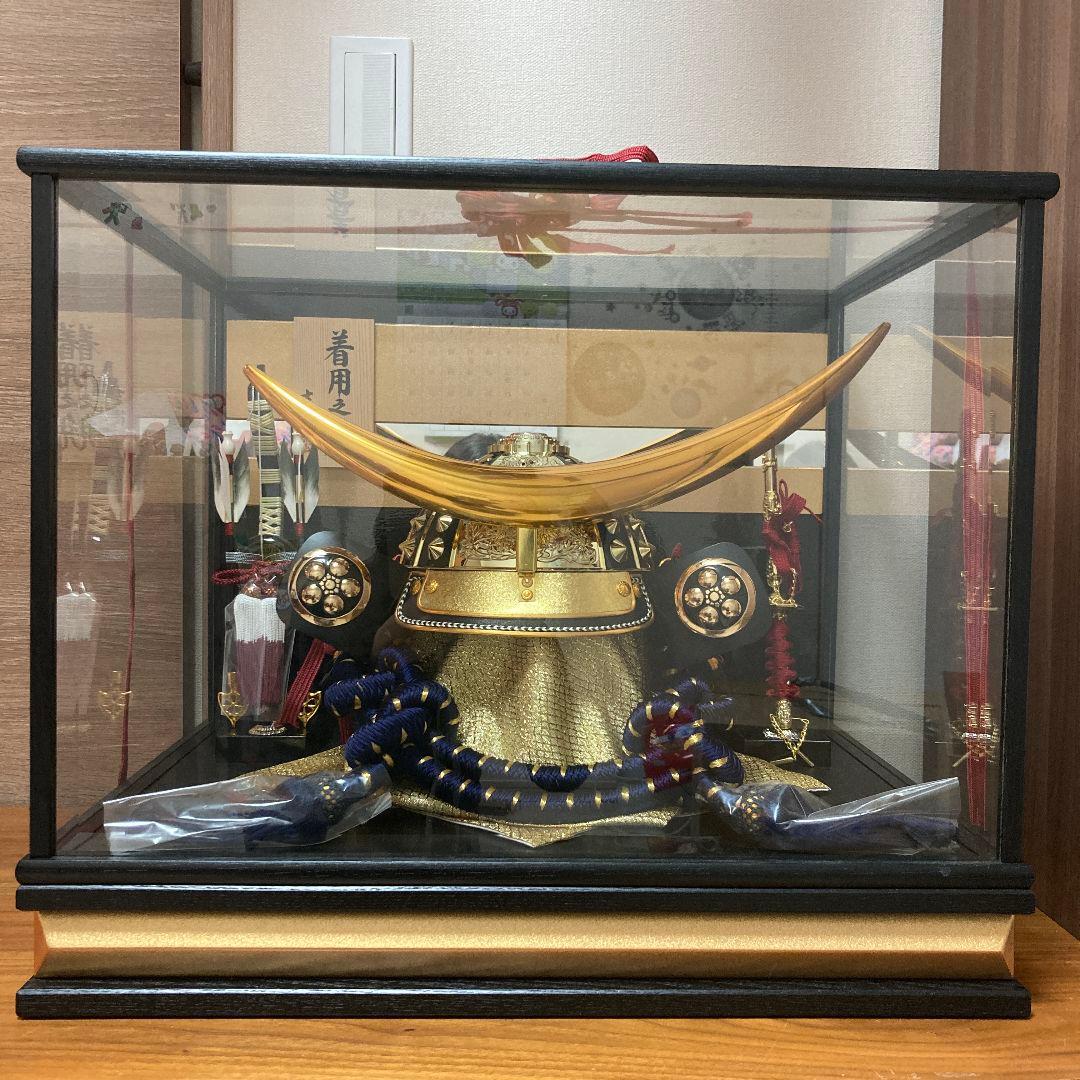 美品　兜 吉徳 ガラスケース入り　五月人形　こどもの日