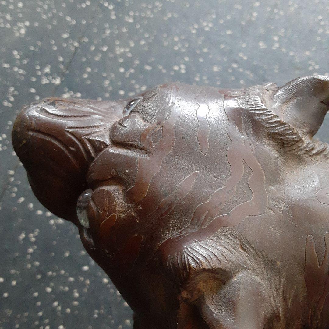 金属銅製虎の置物　約67cm 高さ26センチ　色ブラウン