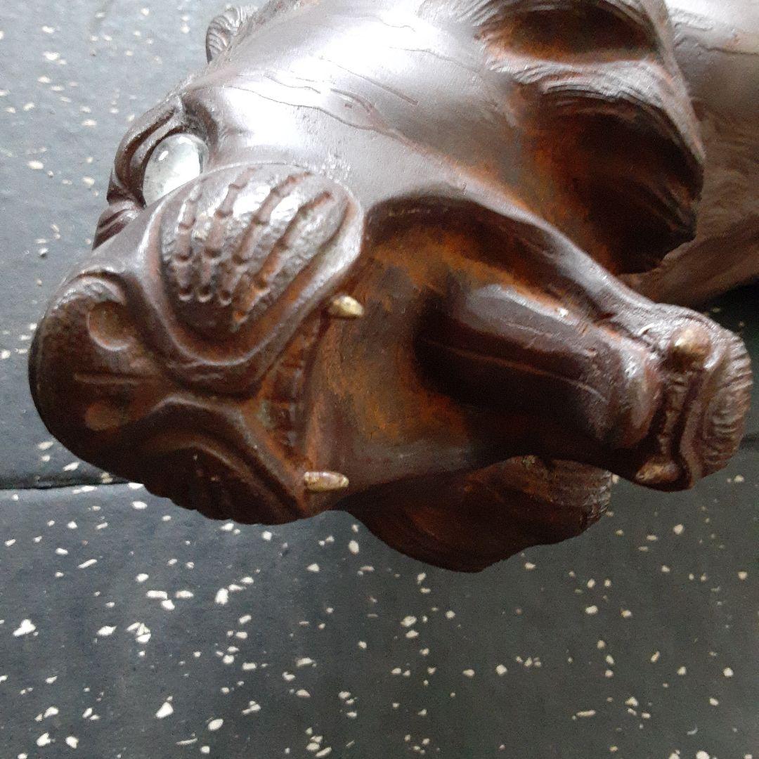 金属銅製虎の置物　約67cm 高さ26センチ　色ブラウン