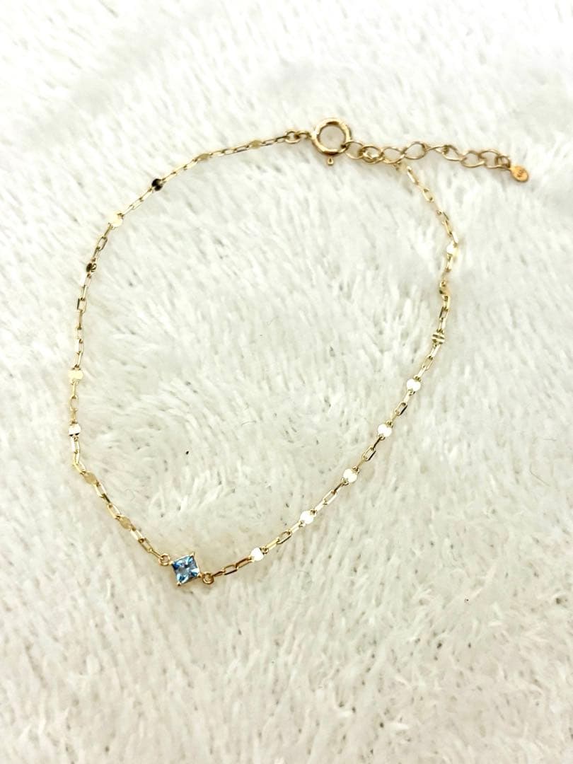 専用です。 K10ブレスレット　アクアマリン　イエローゴールド　15〜17cm