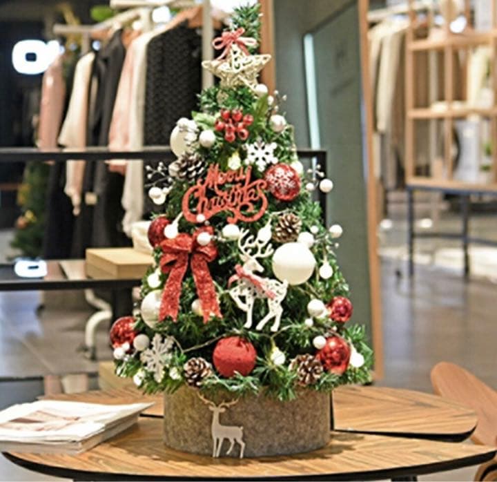 クリスマスツリー レッド ゴールド 90cm オーナメント 誕生日 飾り付け