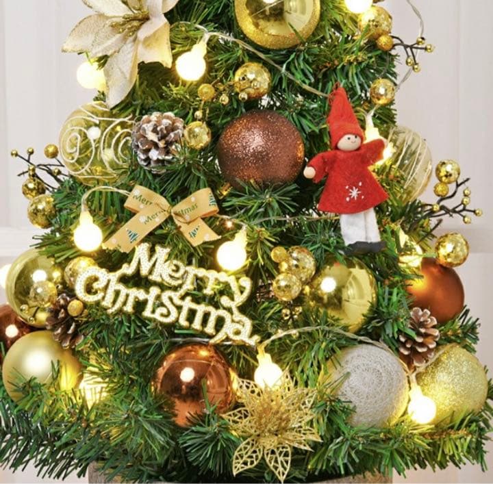 クリスマスツリー レッド ゴールド 90cm オーナメント 誕生日 飾り付け