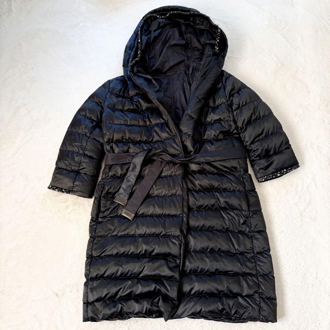 マックスマーラ　ダウンコート　リバーシブル　黒　L 大きいサイズ